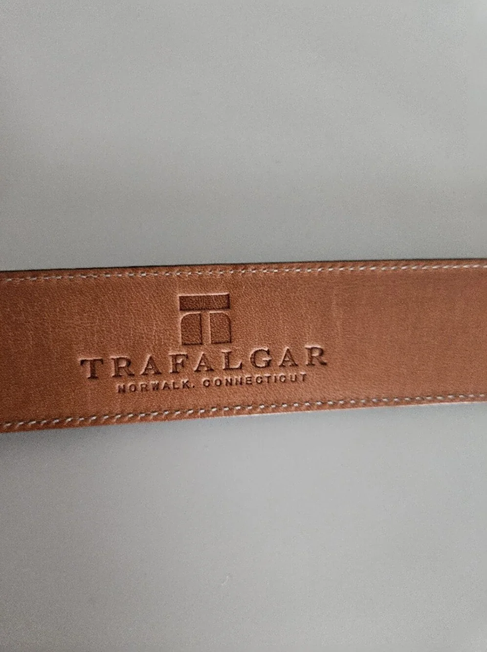TRAFALGAR Black Leather Dress Silver Buckle Belt | SZ 42